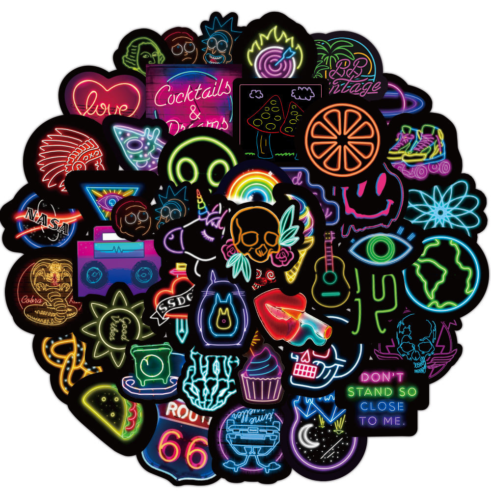 Neon Vinyl Graffiti Sticker Pack