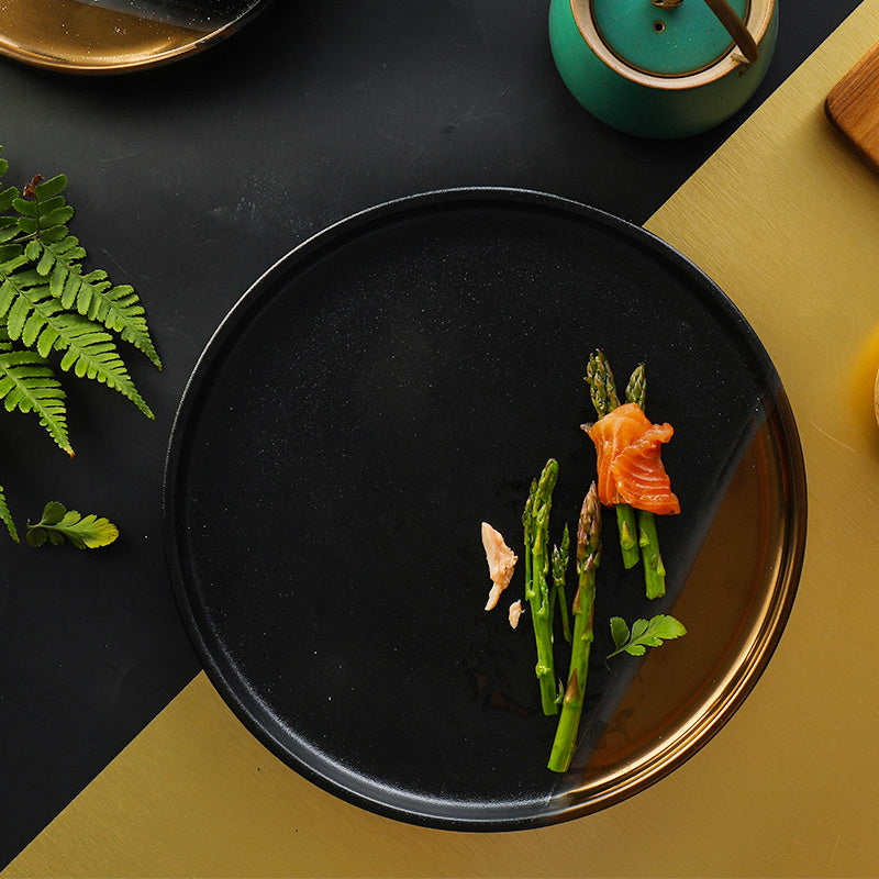 Artisan Black & Gold Serving Plate