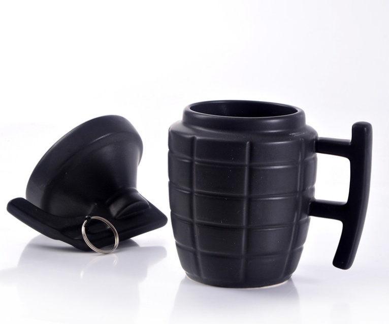Grenade Ceramic Mug With Lid
