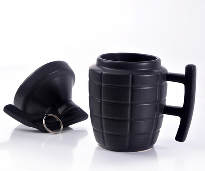Grenade Ceramic Mug With Lid
