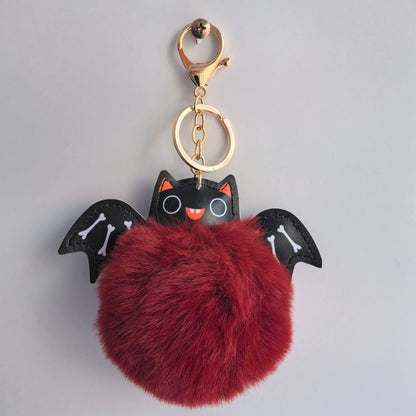 Cute Fluffy Bat Keychain