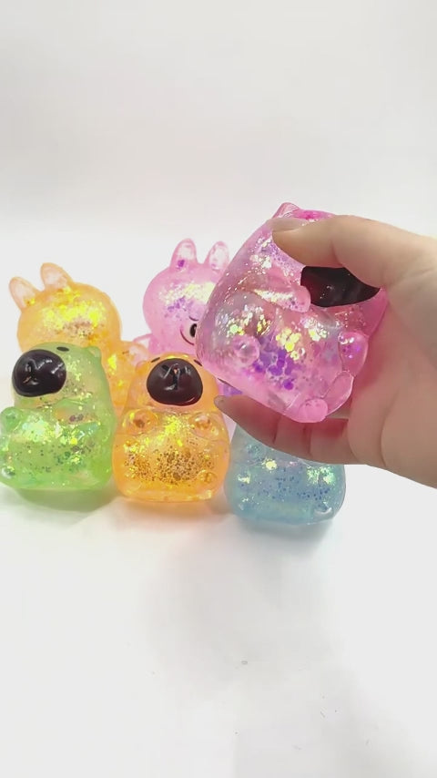 Glitter Capybara Squishy Stress Toy
