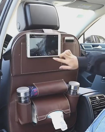 Premium PU Leather Car Backseat Storage Bag