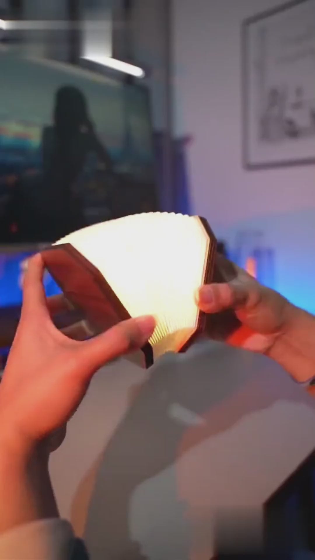 Accordion Folding LED Lamp – Wooden Design